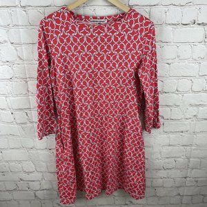 Barbara Gerwit Womens Dress Red Chain Link Geometric Print Medium